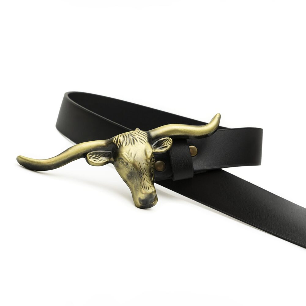 1439 Black Medium- Western Belts For Woman- Leather Cowgirl Belt W/longhorn